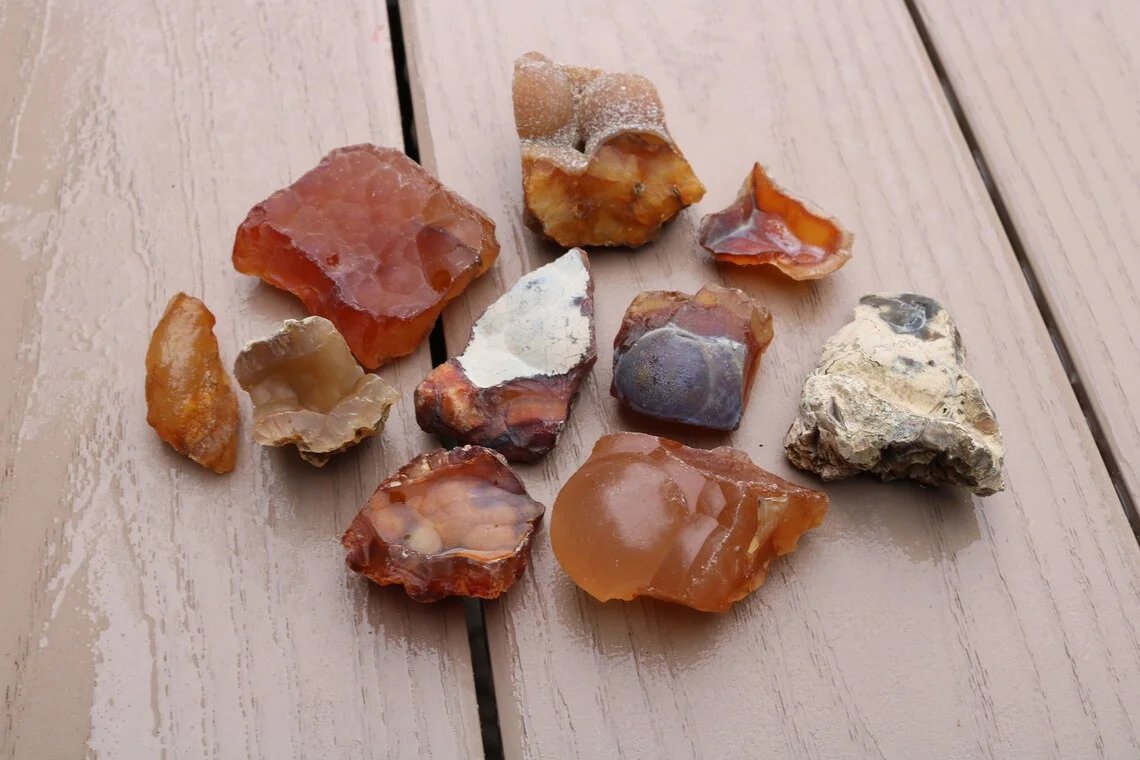 Assorted carnelian agates for gifting or display